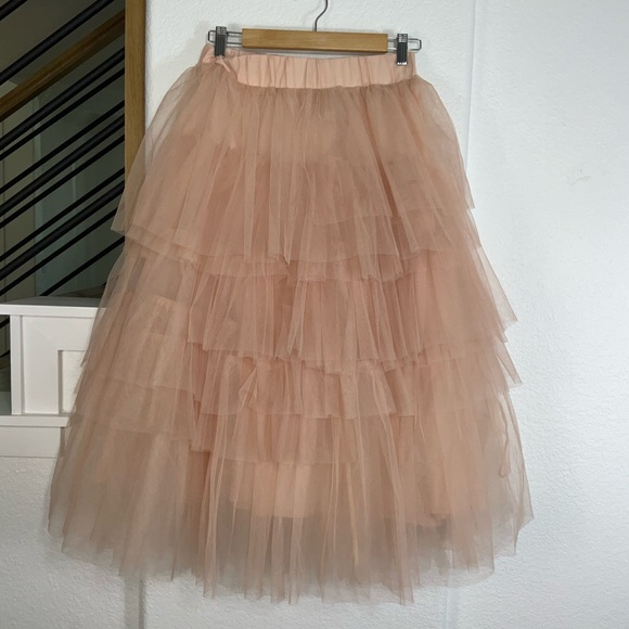 Chicwish Nude Pink Layered Tulle Skirt - Picture 5 of 8